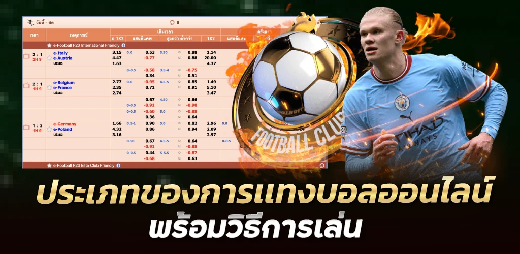 ประเภทของการแทงบอลออนไลน์ พร้อมวิธีการเล่น