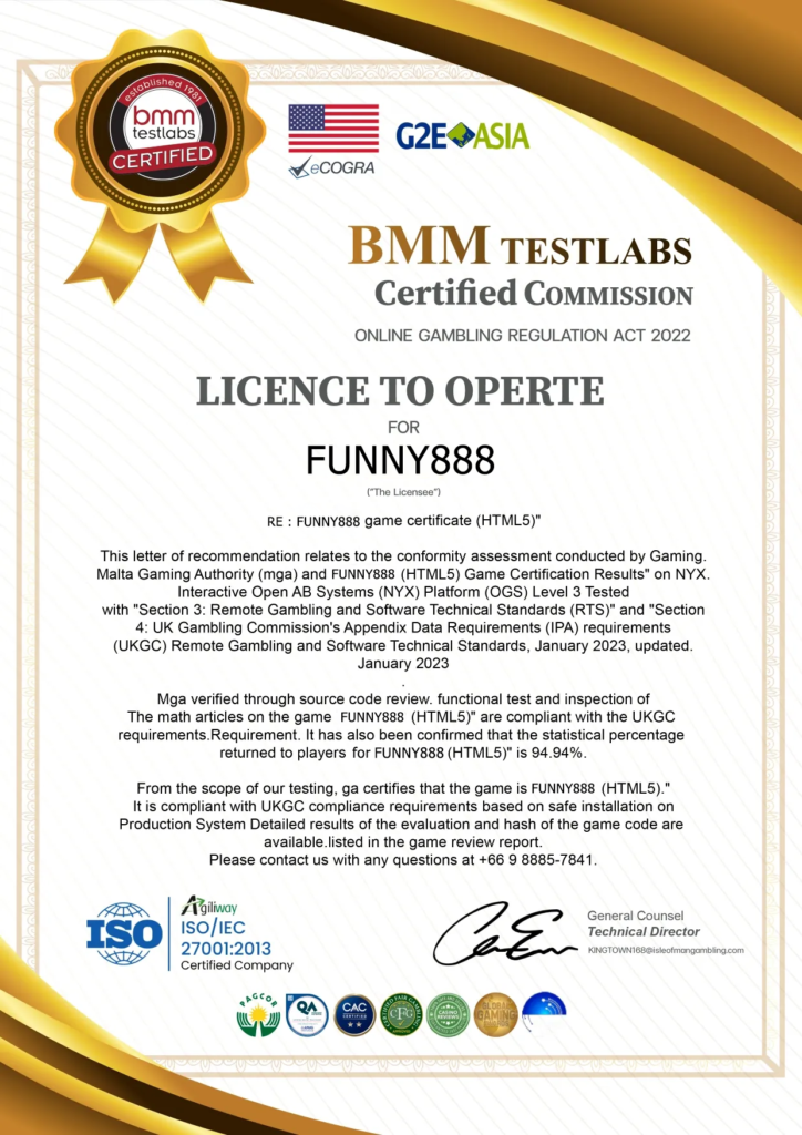 License & Certifications ใบอนุญาต & ใบรับรองมาตรฐาน
